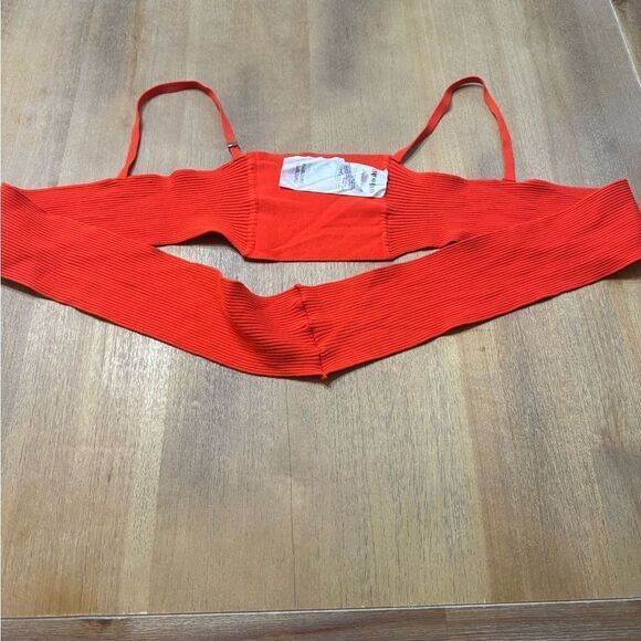 The Attico Ribbed Knot Top Multiway Stretch Orange Size 2-4‎ - Picture 6 of 12